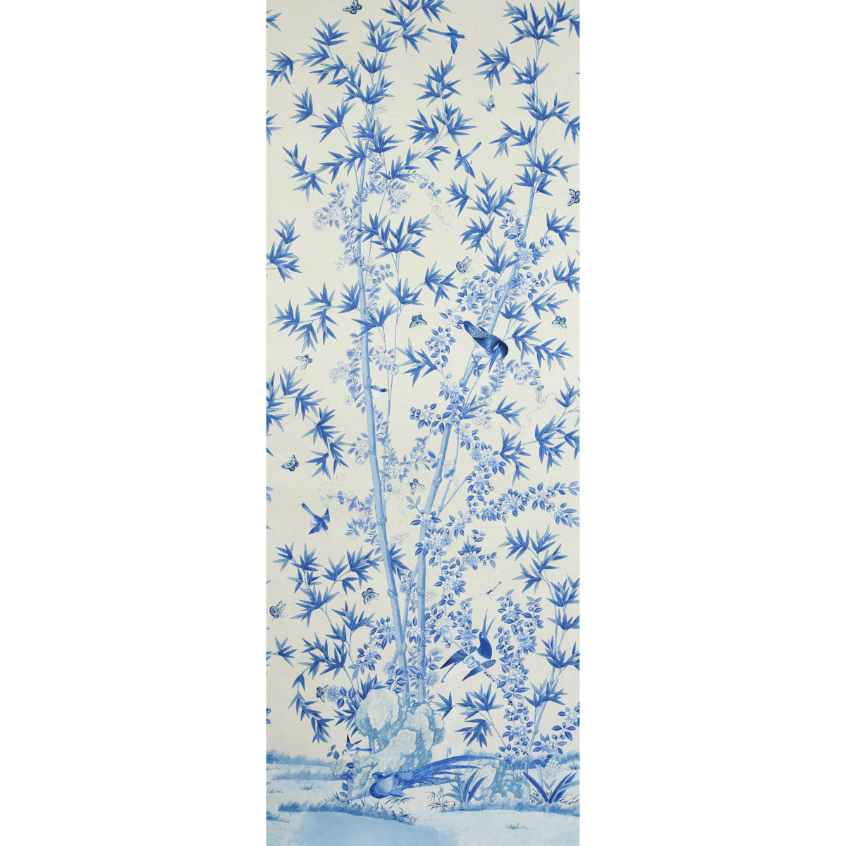 Schumacher Brighton Pavilion Panel Blue Wallpaper Sample 5007744
