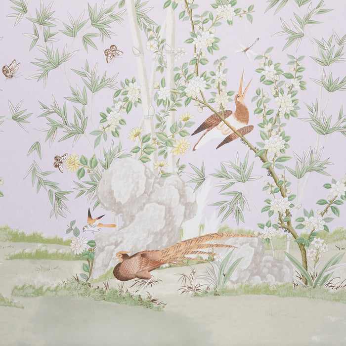 Schumacher Brighton Pavilion Panel Lilac Wallpaper Sample 5007748