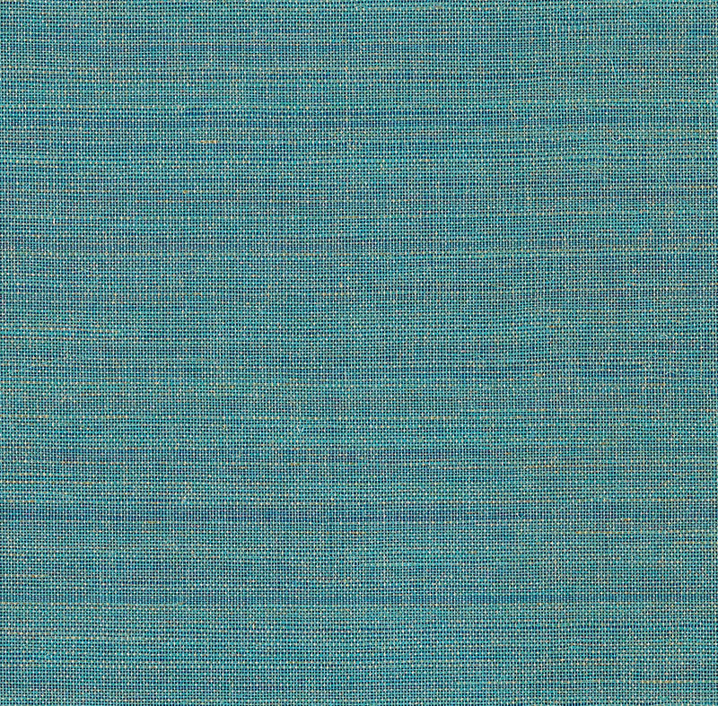 Schumacher Hemp Shimmer Peacock Shimmer Wallpaper Sample 5007877