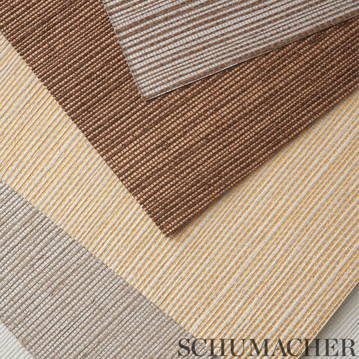 Schumacher Hemp Shimmer Slate Shimmer Wallpaper Sample 5007879