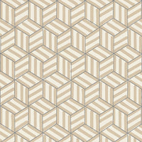 Schumacher Tumbling Blocks Greige Wallpaper 5007960