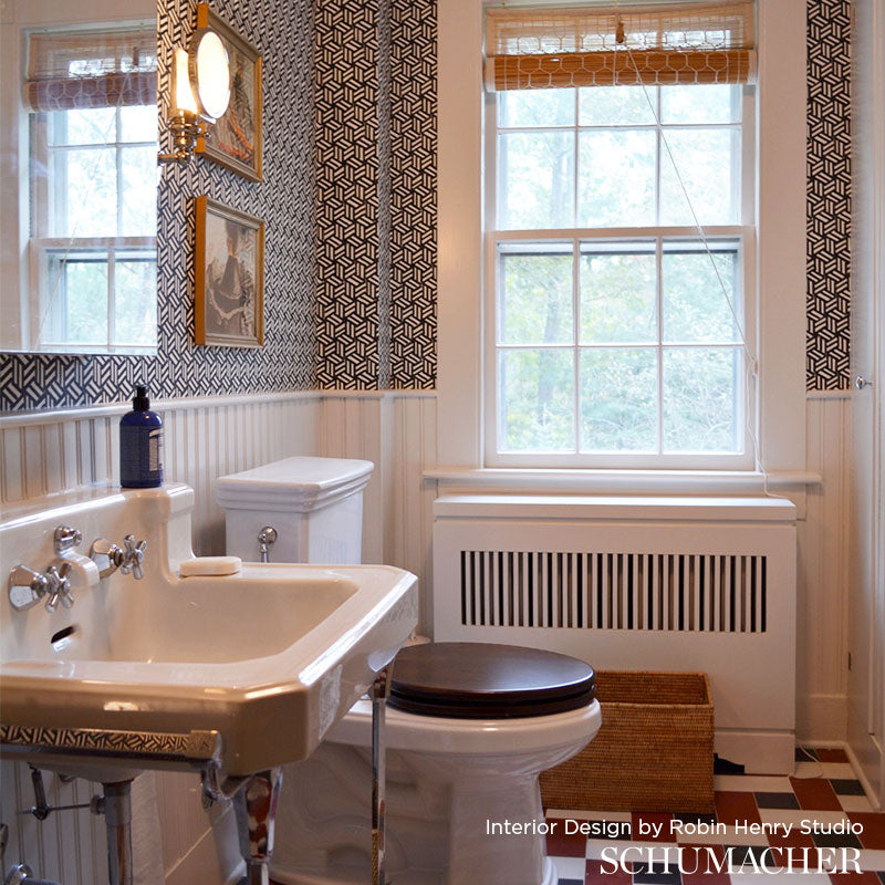 Schumacher Tumbling Blocks Citron Wallpaper Sample 5007961