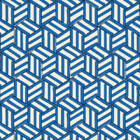 Schumacher Tumbling Blocks Cobalt Wallpaper 5007962