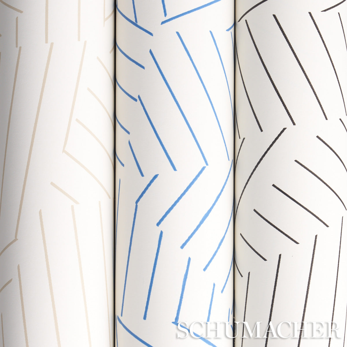 Schumacher Deconstructed Stripe Greige Wallpaper 5007970
