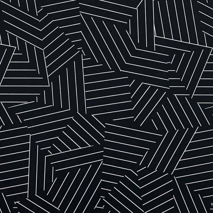 Schumacher Deconstructed Stripe Ivory On Black Wallpaper 5007974