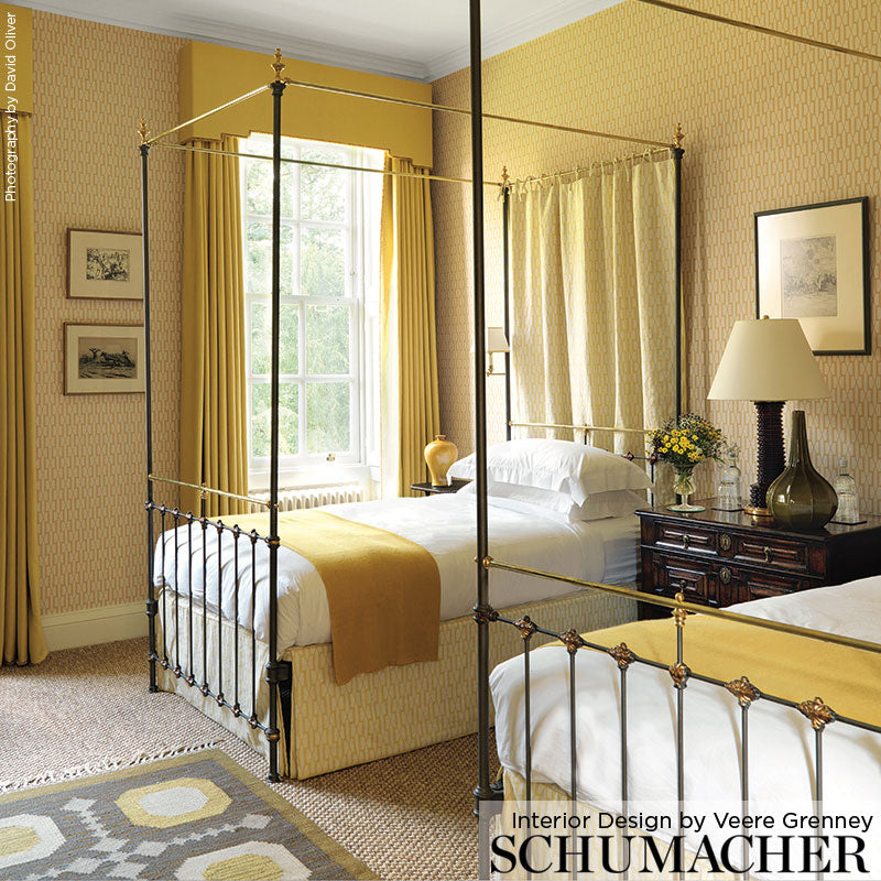 Schumacher Belvedere Straw Wallpaper Sample 5007992
