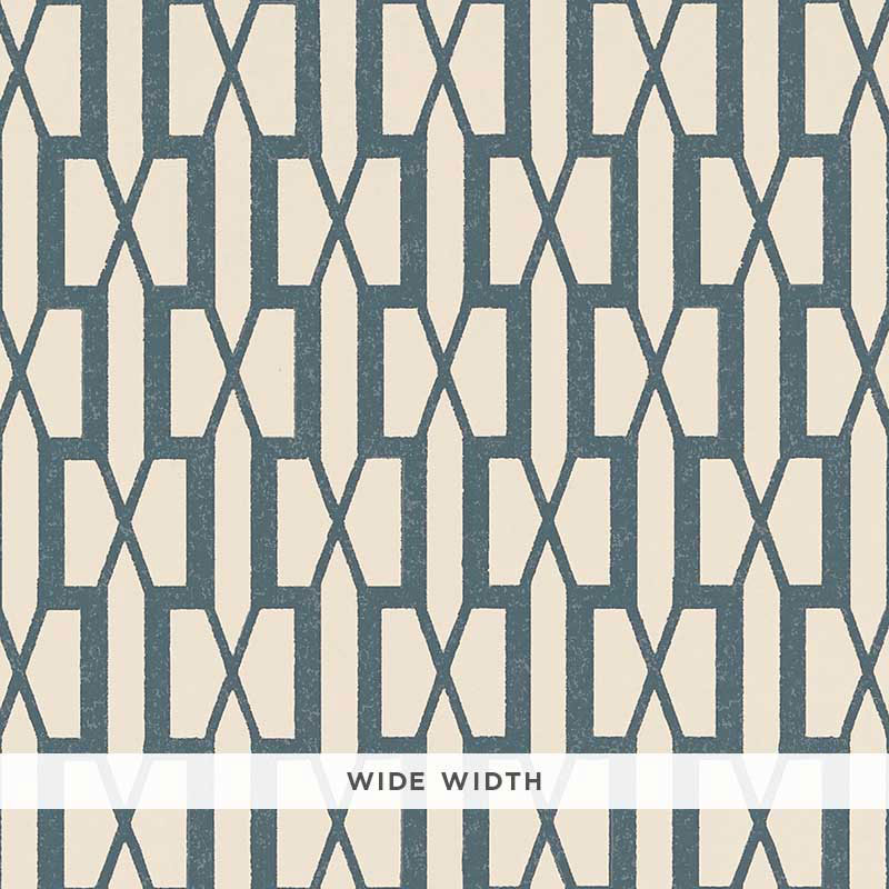 Schumacher Belvedere Peacock Blue Wallpaper Sample 5007995