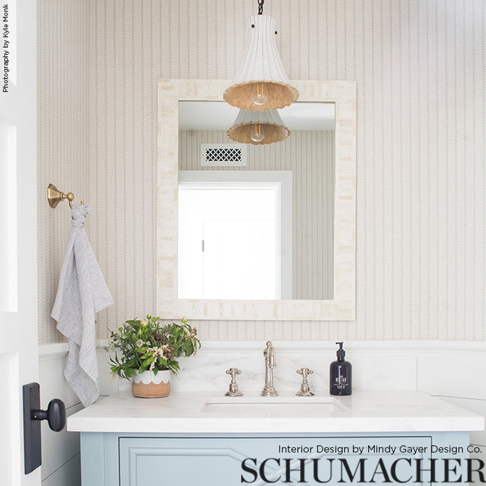 Schumacher Kiosk Orpington Blue Wallpaper Sample 5008014
