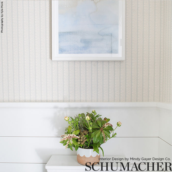 Schumacher Kiosk Orpington Blue Wallpaper Sample 5008014