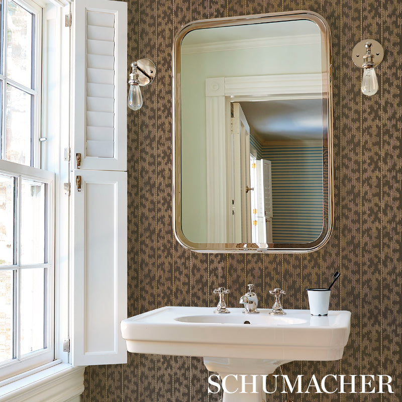 Schumacher Montpellier Bronze Gilt Wallpaper Sample 5008171