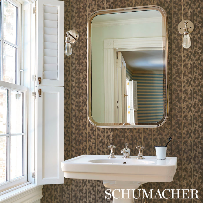 Schumacher Montpellier Bronze Gilt Wallpaper Sample 5008171