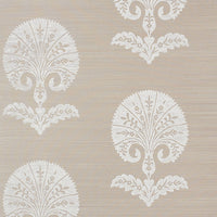 Schumacher Ottoman Flower Sisal Fog Wallpaper 5008210