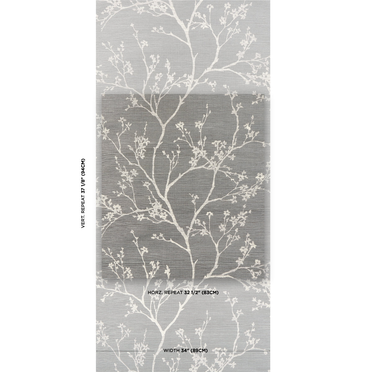 Schumacher Twiggy Sisal Charcoal Wallpaper Sample 5008295