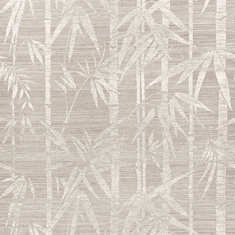 Schumacher Les Bambous Sisal Fog Wallpaper Sample 5008311
