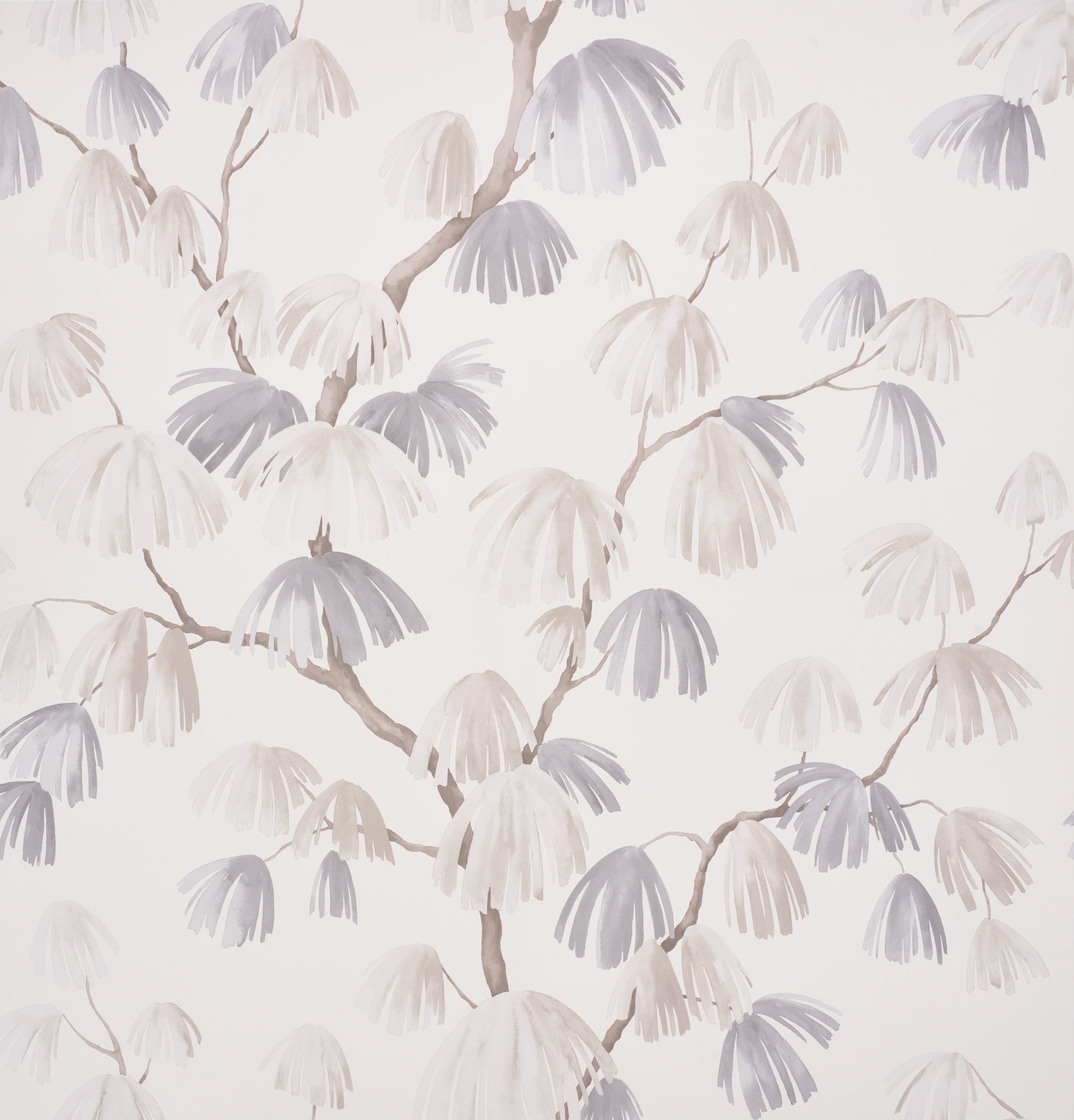 Schumacher Weeping Pine Neutral Wallpaper Sample 5008330