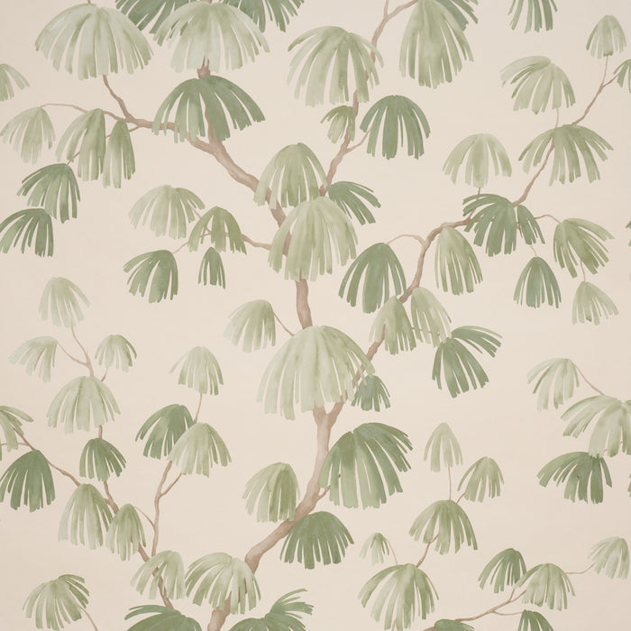Schumacher Weeping Pine Green Wallpaper Sample 5008335