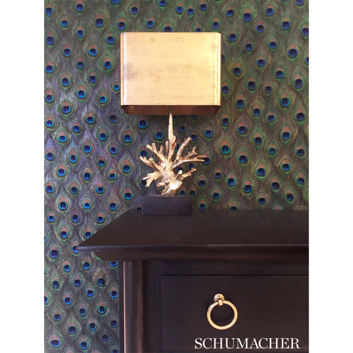 Schumacher Peacock Ore Peacock Wallpaper Sample 5008370
