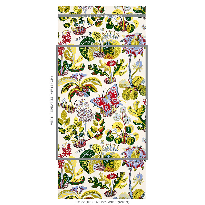 Schumacher Exotic Butterfly Multi Wallpaper Sample 5008421