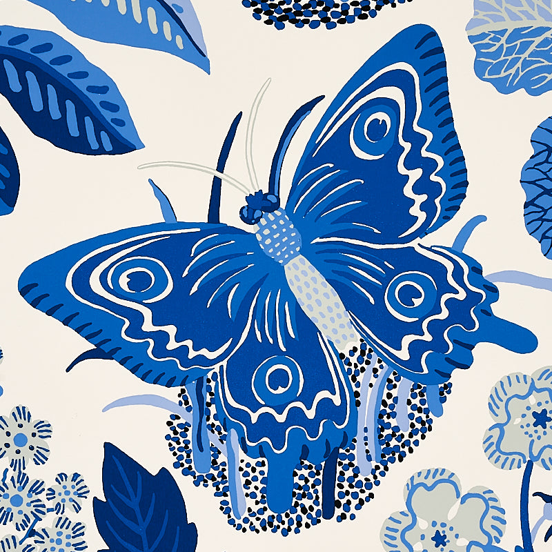 Schumacher Exotic Butterfly Marine 5008423 Wallpaper | 40% Off (Samples)