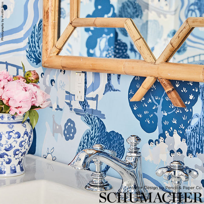 Schumacher Pearl River Blues 5008441 Wallpaper | 40% Off (Samples)