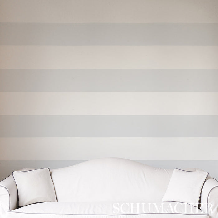 Schumacher Baxter Stripe Grey Wallpaper Sample 5008523