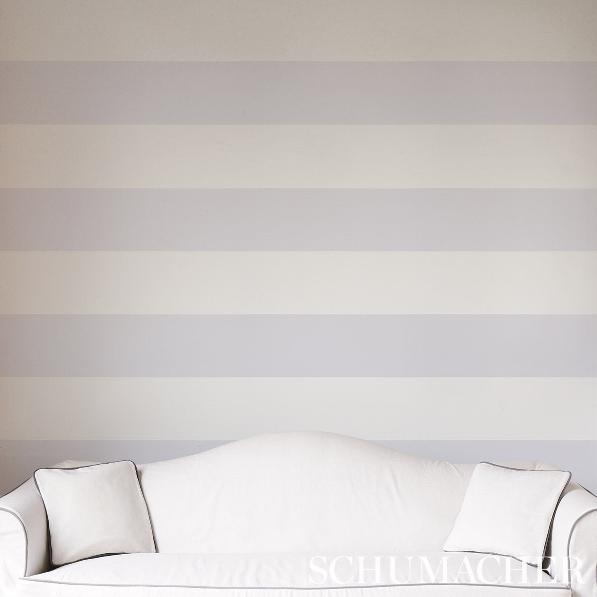 Schumacher Baxter Stripe Lilac Wallpaper Sample 5008528