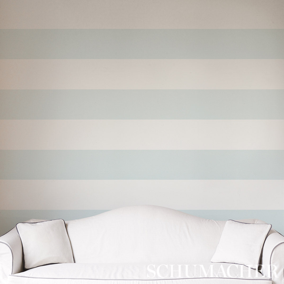 Schumacher Baxter Stripe Mineral Wallpaper Sample 5008529