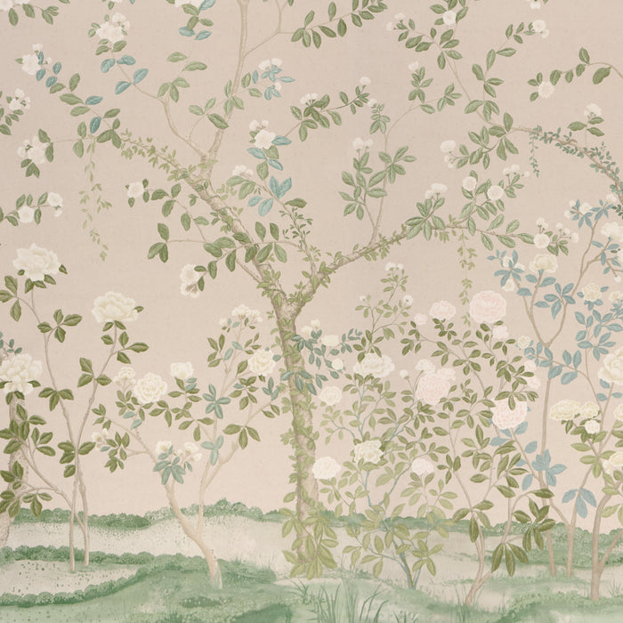 Schumacher Madame De Pompadour Panel Set Natural Wallpaper Sample 5008546