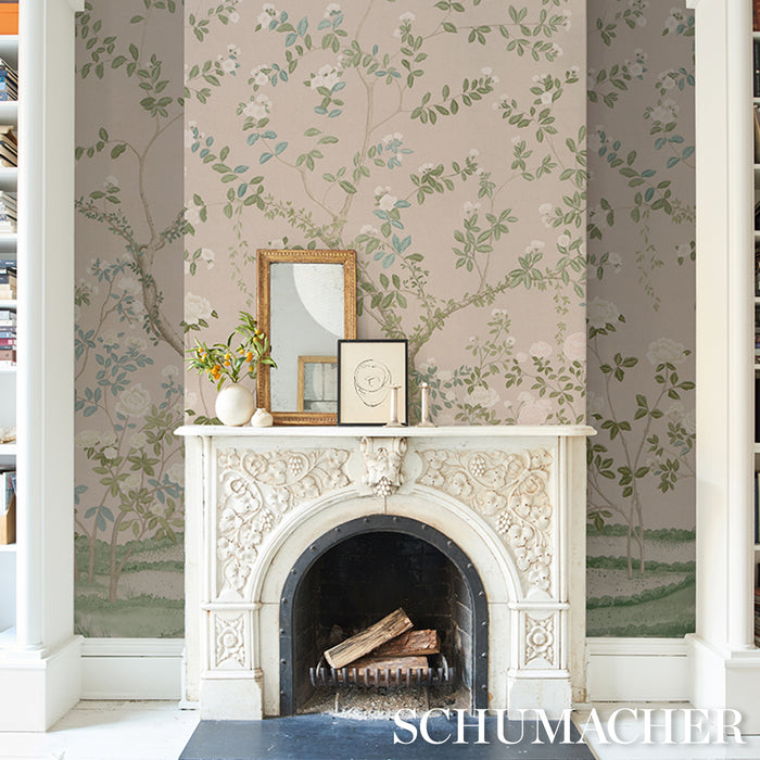 Schumacher Madame De Pompadour Panel Set Natural Wallpaper Sample 5008546