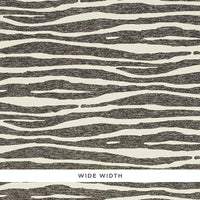 Schumacher Ripple Vinyl Black & Ivory Wallpaper 5008601