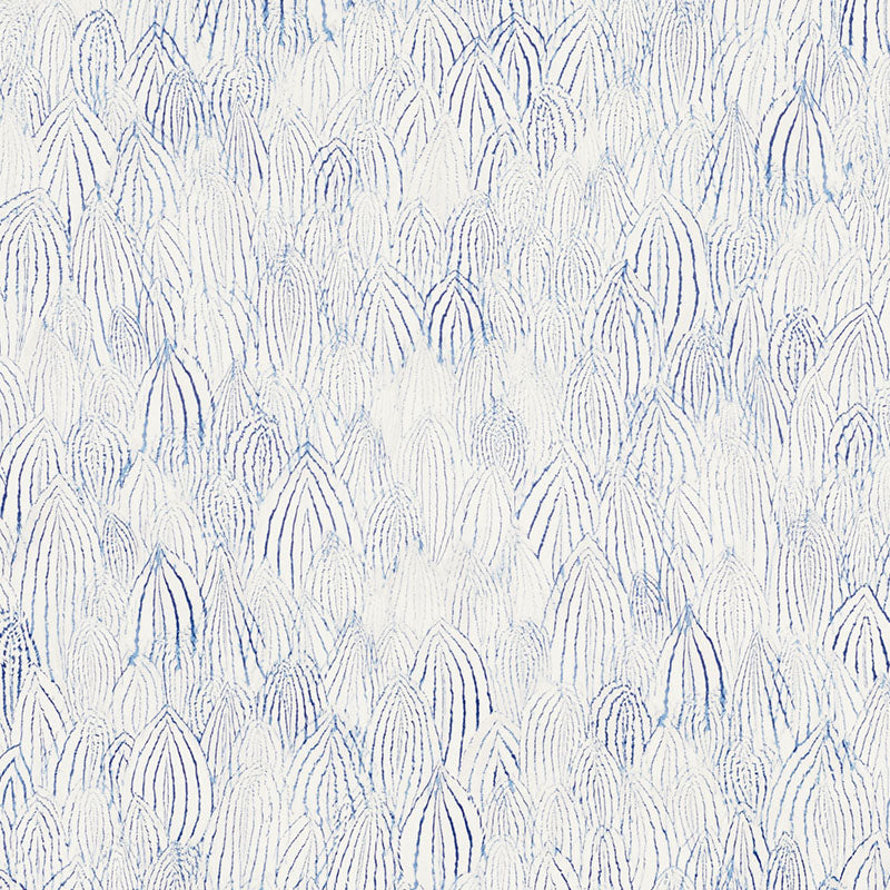 Schumacher Feathers Indigo Wallpaper 5008611