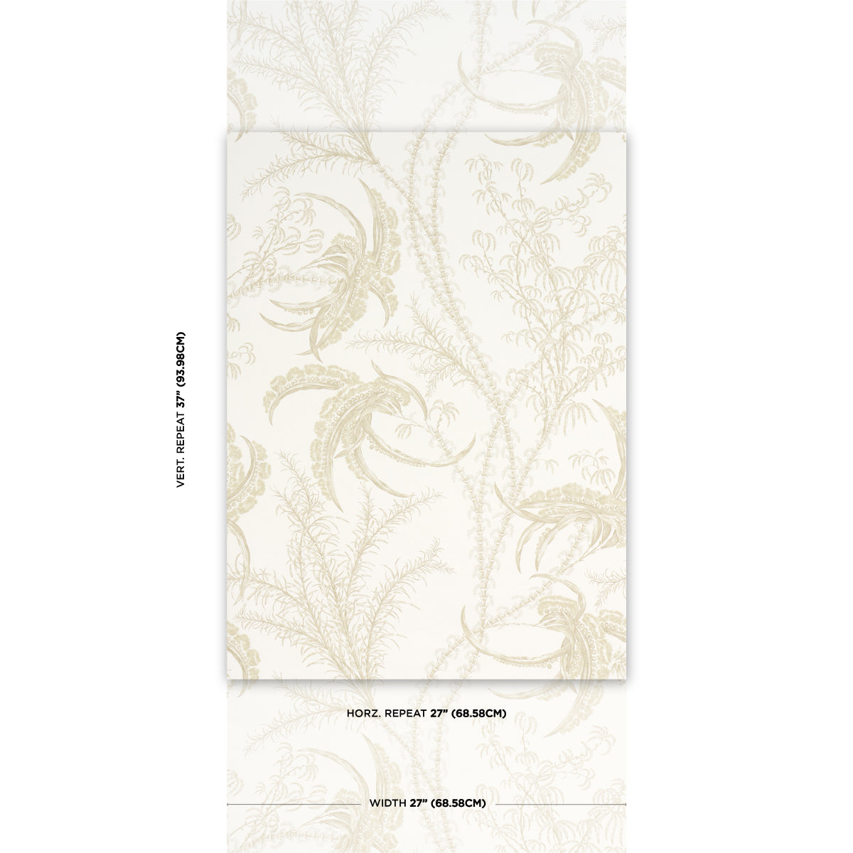 Schumacher Ocean Toile Sand Wallpaper Sample 5008722