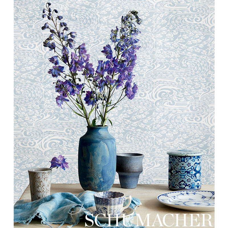 Schumacher Mizu Grey Wallpaper Sample 5008731