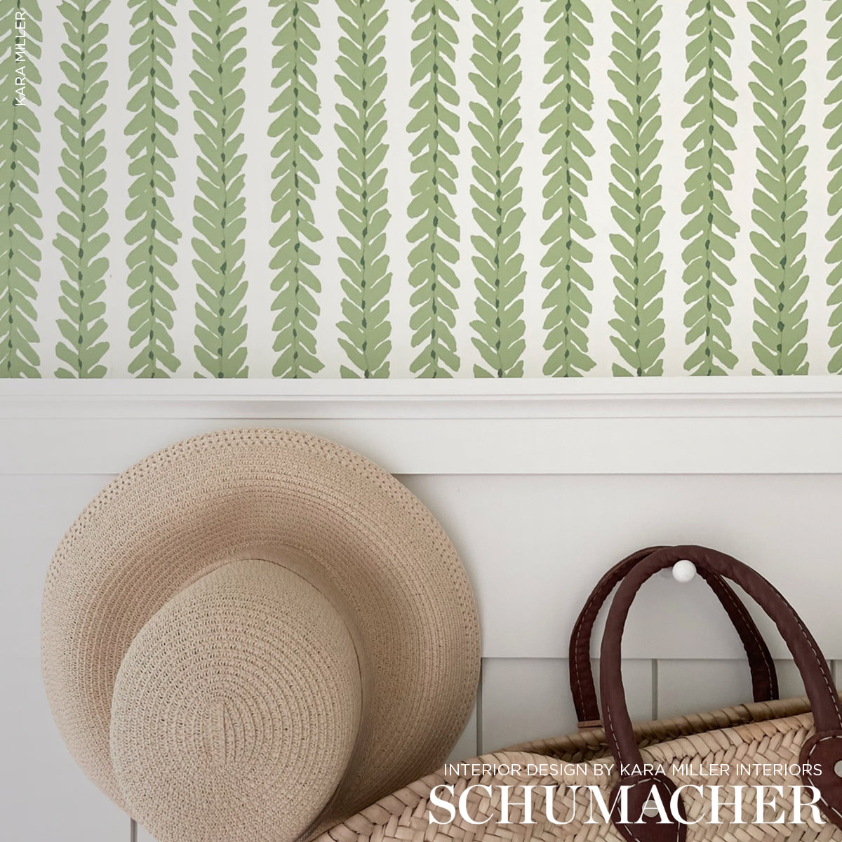 Schumacher Woodperry Green Wallpaper Sample 5008791