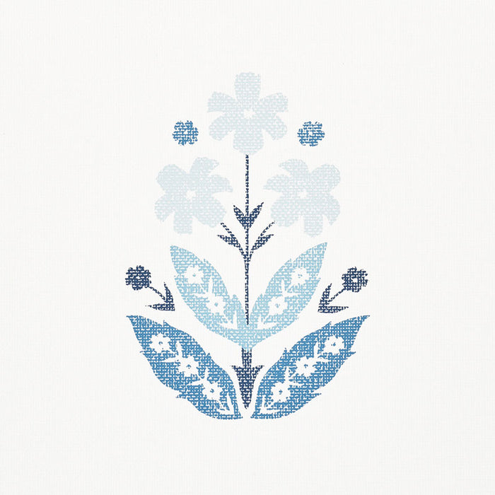 Schumacher Floweret Paperweave Porcelain Wallpaper Sample 5008922