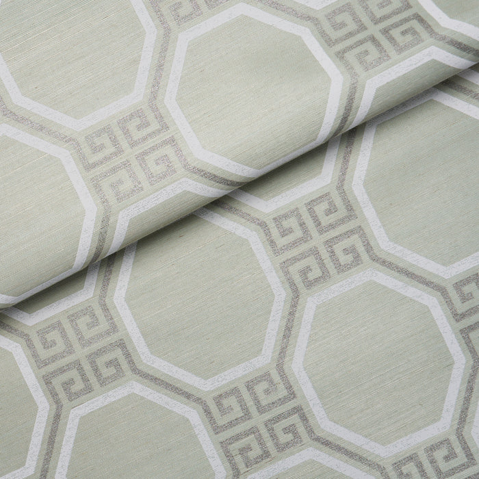 Schumacher Octavia Sisal Mint Wallpaper 5008936