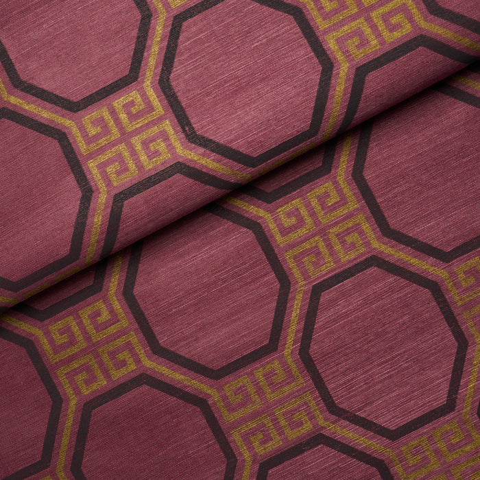 Schumacher Octavia Sisal Golden Plum Wallpaper Sample 5008937