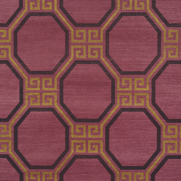 Schumacher Octavia Sisal Golden Plum Wallpaper Sample 5008937