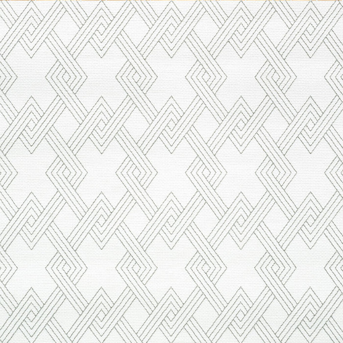 Schumacher Hix Embroidered Paperweave Grey Wallpaper Sample 5008950