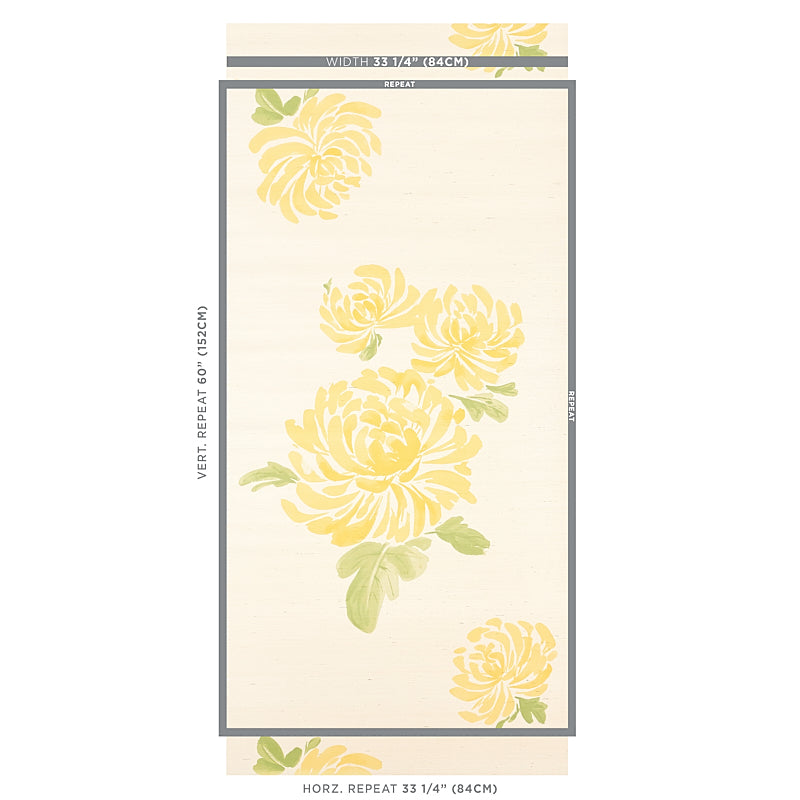Schumacher Hana Sisal Yellow Wallpaper Sample 5009040