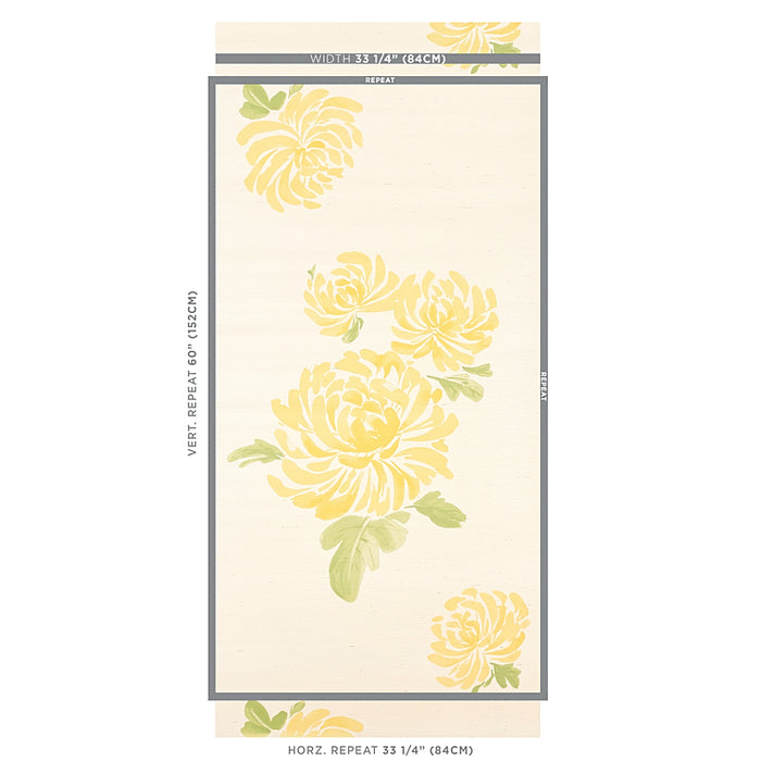 Schumacher Hana Sisal Yellow Wallpaper Sample 5009040
