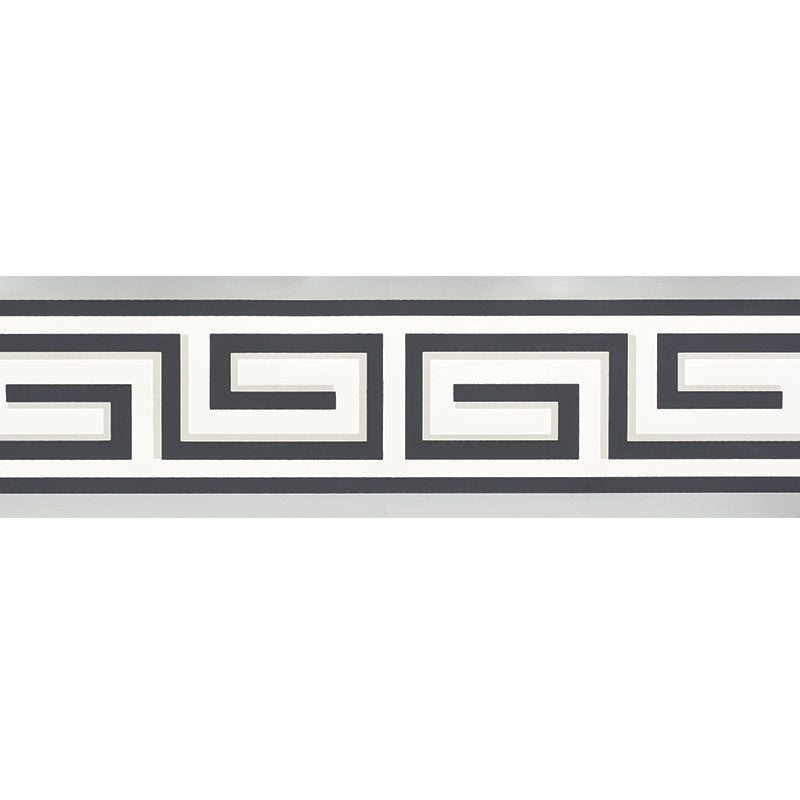 Schumacher Britt Border Graphite Wallpaper Sample 5009060