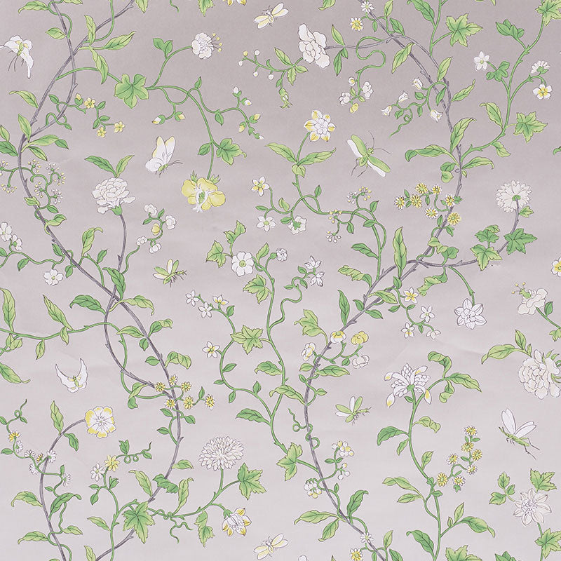 Schumacher Floraison Citron Shimmer Wallpaper Sample 5009111