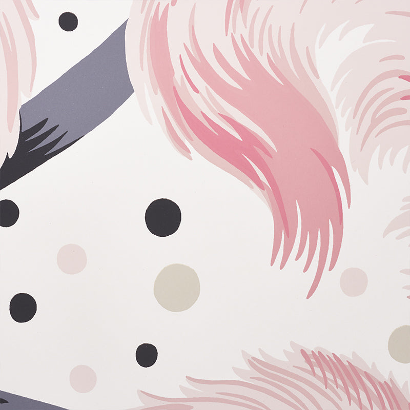 Schumacher Plumes Et Rubans Blush Wallpaper Sample 5009181