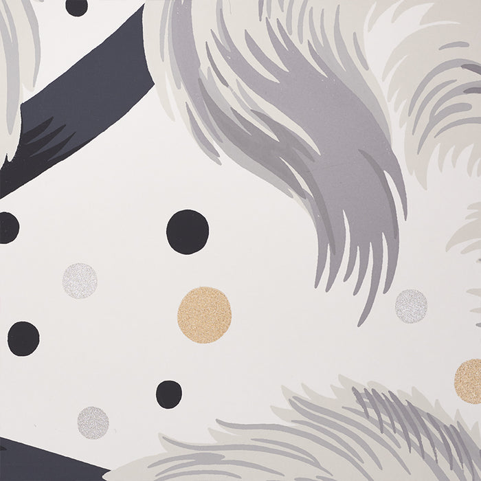 Schumacher Plumes Et Rubans Champagne Wallpaper Sample 5009182