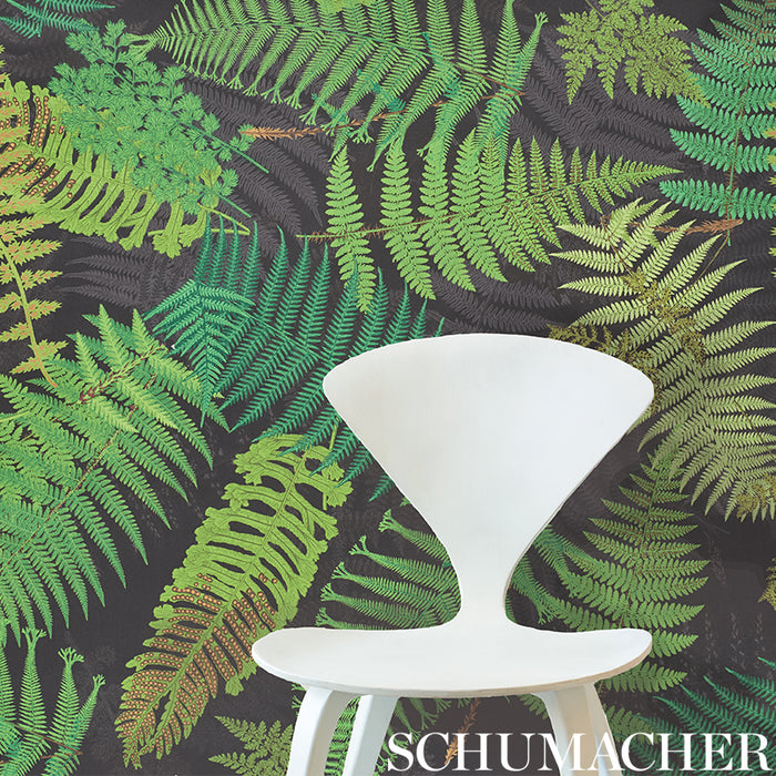Schumacher Fernarium Ivory & Leaf Wallpaper Sample 5009190