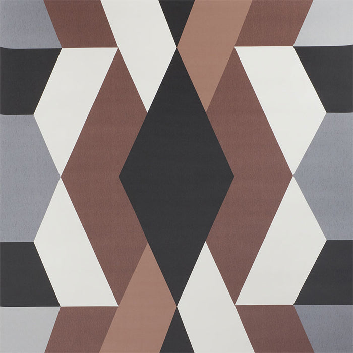 Schumacher Deco Diamonds Panel Carbon Wallpaper Sample 5009201