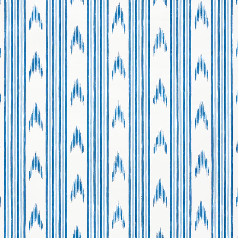 Schumacher Santa Barbara Ikat Indigo Wallpaper 5009220
