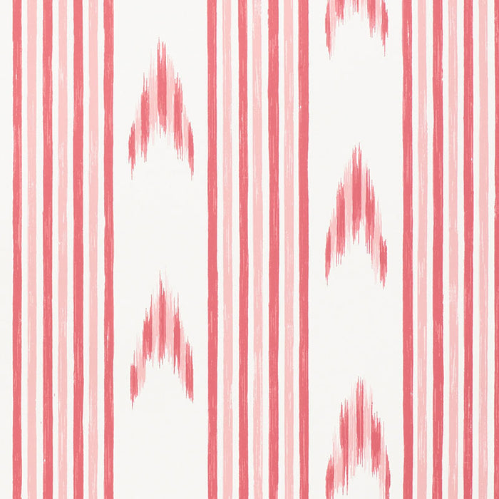 Schumacher Santa Barbara Ikat Pink Wallpaper Sample 5009221