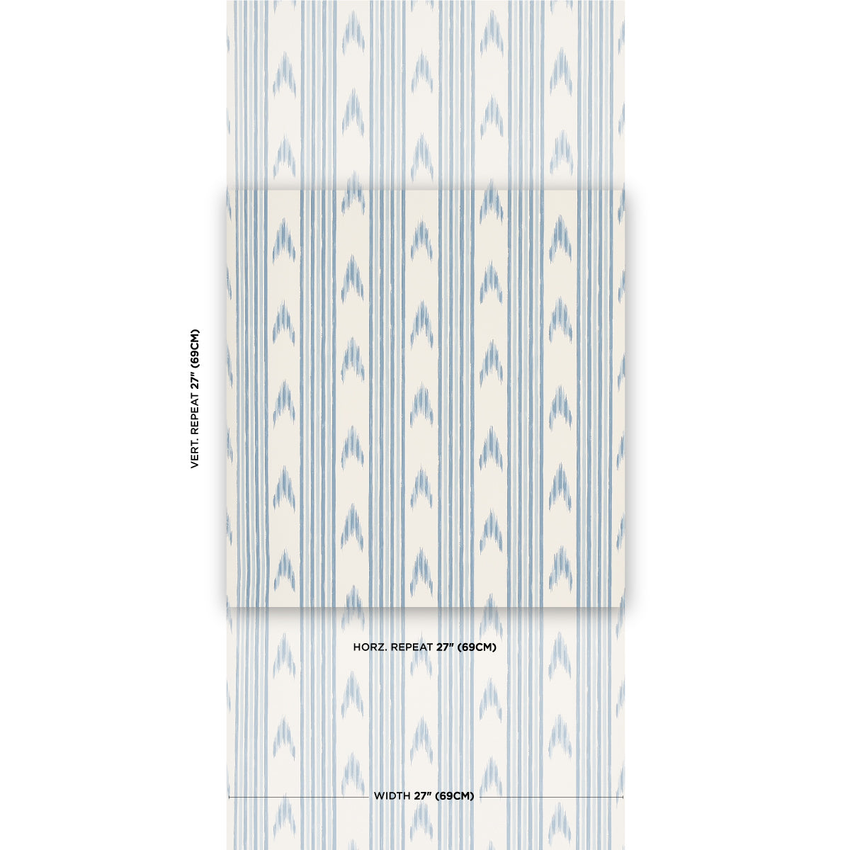 Schumacher Santa Barbara Ikat China Blue Wallpaper Sample 5009223